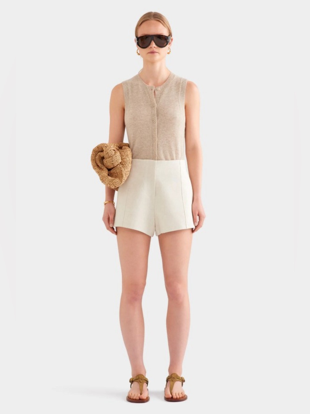 Venroy 100% European Flax Linen Tailored Shorts in Oat S NWOT